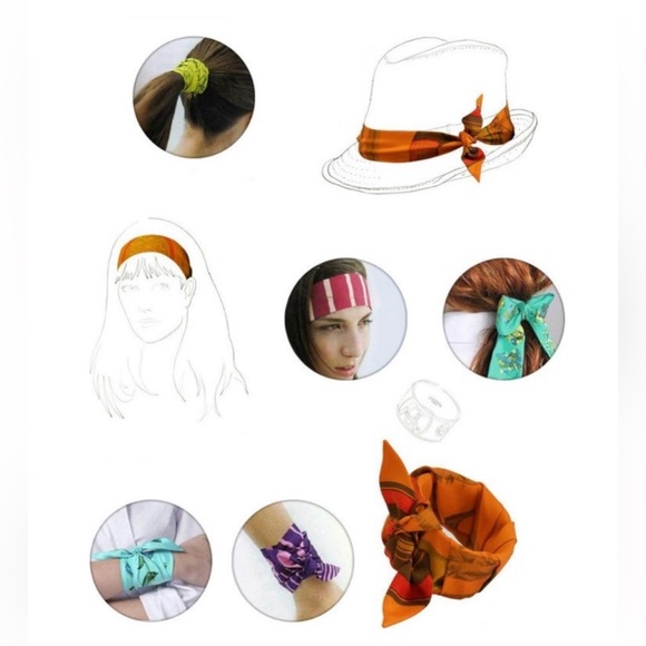 Gold Chain Accessory Square Scarf - Picture 2 of 3